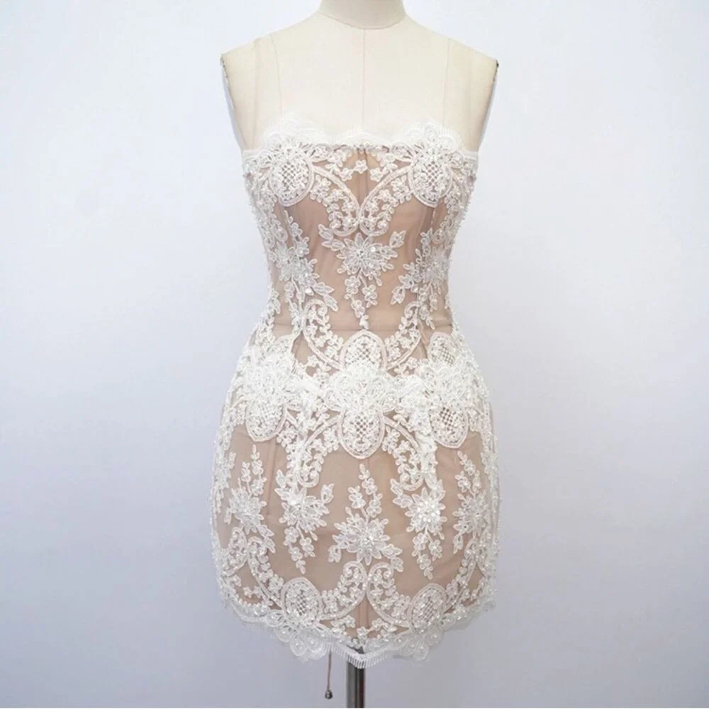 NWOT BRONX AND BANCO Maraya Blanc Lace Dress - Picture 6 of 7